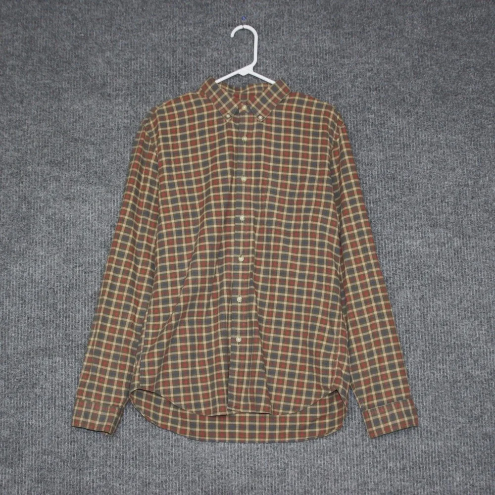 J Crew Slim Fit Plaid Button Down Shirt Mens Large 100% Cotton Formal‎ Party